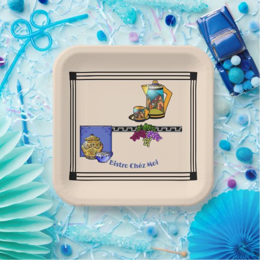 Art Deco Keukenbistro Gepersonaliseerd Papieren Bordje (Feest)