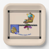 Art Deco Keukenbistro Gepersonaliseerd Papieren Bordje (Voorkant)