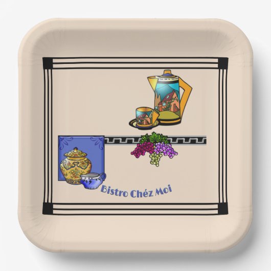 Art Deco Keukenbistro Gepersonaliseerd Papieren Bordje (Voorkant)