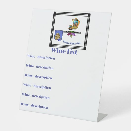 Art Deco Keukenbistro Gepersonaliseerd Reclamebord Met Voetstuk (Voorkant)