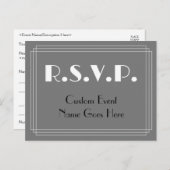 Art Deco Kijk RSVP-Briefkaart Briefkaart (Voorkant / Achterkant)