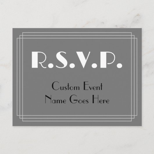 Art Deco Kijk RSVP-Briefkaart Briefkaart (Voorkant)