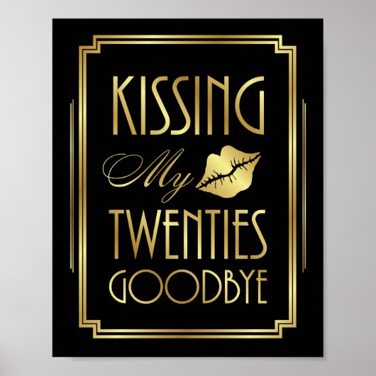 Art Deco KISSING MIJN TWENTELS GOODBYE Print (Voorkant)