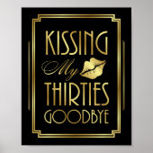 Art Deco KISSING MY DERHEDEN GOODBYE Sign Print (Voorkant)