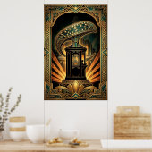 Art Deco Klapbord Cyborg Silhouet Kunst Poster (Keuken)