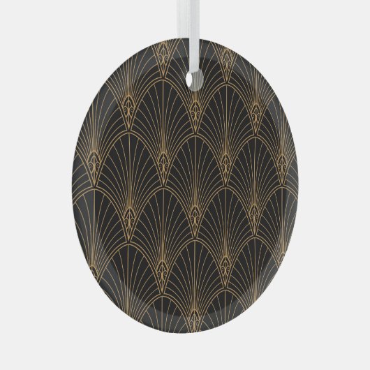 Art deco: klassiek geometrisch patroon. glas ornament (Voorkant Rechts)