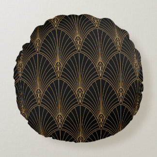 Art deco: klassiek geometrisch patroon. rond kussen