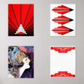 Art deco klassiekers muurkunst sets (Voorkant)