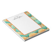 Art Deco Kleurrijke Bloemen Aangepaste Naam Notitieblok (Schuin)