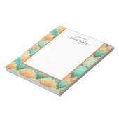 Art Deco Kleurrijke Bloemen Aangepaste Naam Notitieblok (Linkerzijde)