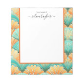 Art Deco Kleurrijke Bloemen Aangepaste Naam Notitieblok (Voorkant)