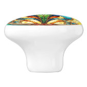 Art Deco Kleurrijke Jugendstil Bloemen Keramische Knop (Zijkant)