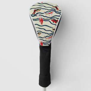 Art Deco Kleurrijke Karper Zwemmend Marine Decorat Golfheadcover