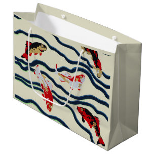 Art Deco Kleurrijke Karper Zwemmend Marine Decorat Groot Cadeauzakje