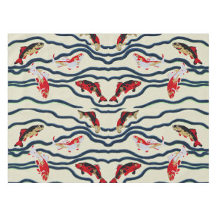 Art Deco Kleurrijke Karper Zwemmend Marine Decorat Tafelkleed
