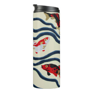 Art Deco Kleurrijke Karper Zwemmend Marine Decorat Thermosbeker