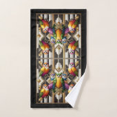 Art Deco Kleurrijke Uil Bad Handdoek (Handdoek)