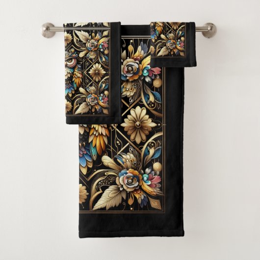 Art Deco Kleurrijke Uil Bad Handdoek (Insitu)