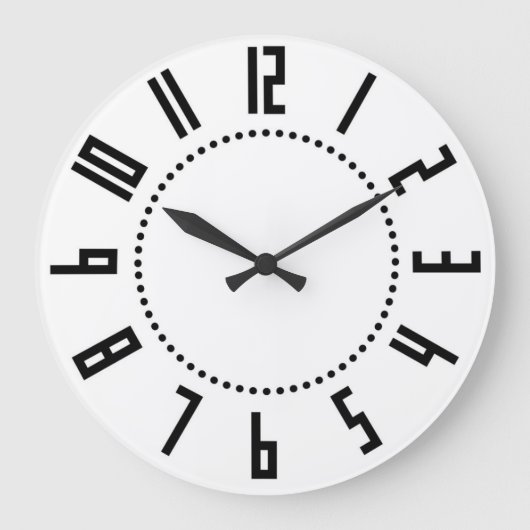 Art Deco-klok voor grote ronde muur Grote Klok (Voorkant)