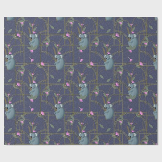 Art Deco Koalas Cadeaupapier (Vlak)