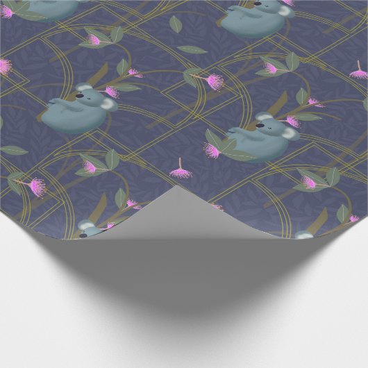 Art Deco Koalas Cadeaupapier (Hoek)