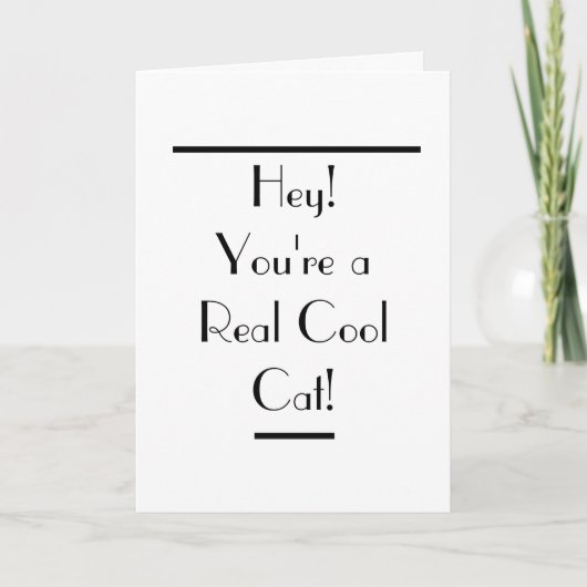 Art Deco Koele Kat Verjaardagskaart Kaart (Voorkant)