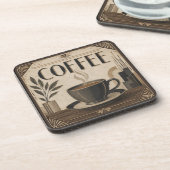 Art Deco koffie Bier Onderzetter (Linkerzijde)