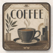 Art Deco koffie Bier Onderzetter (Voorkant)