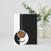  Art Deco, Koffiebeker met stoom Briefkaart (Staand voorkant)