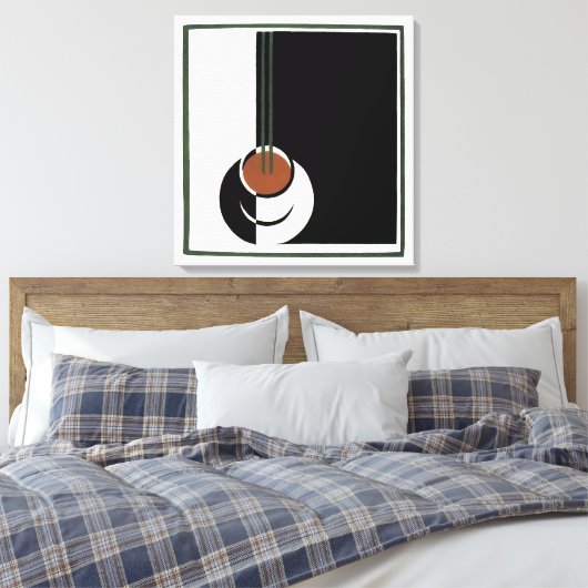 Art Deco, Koffiebeker met stoom Canvas Afdruk (Insitu (Slaapkamer))