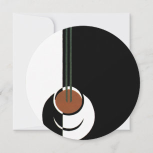  Art Deco, Koffiebeker met stoom Kaart