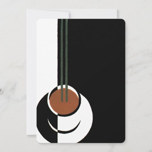  Art Deco, Koffiebeker met stoom Kaart (Voorkant)