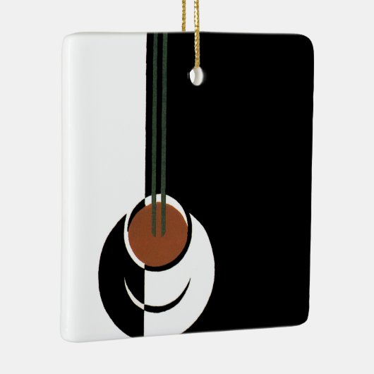  Art Deco, Koffiebeker met stoom Keramisch Ornament (Rechts)