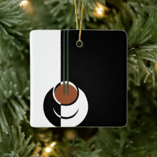  Art Deco, Koffiebeker met stoom Keramisch Ornament