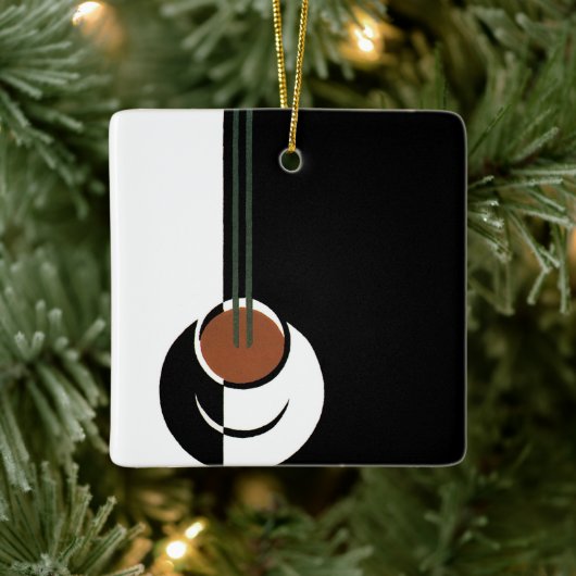  Art Deco, Koffiebeker met stoom Keramisch Ornament (Boom)