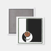 Art Deco, Koffiebeker met stoom Magneet (Voorkant / Achterkant)