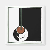 Art Deco, Koffiebeker met stoom Magneet (Voorkant)
