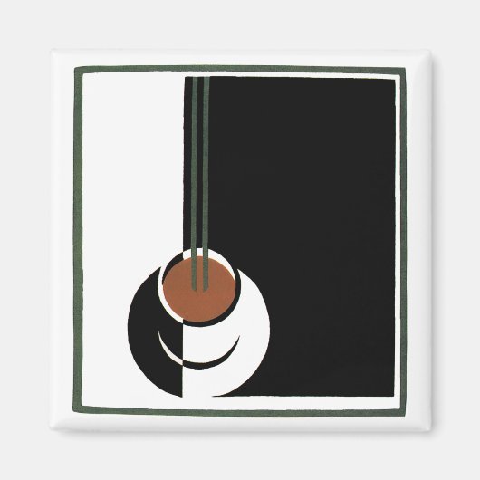  Art Deco, Koffiebeker met stoom Magneet (Voorkant)