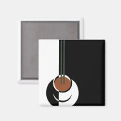Art Deco, Koffiebeker met stoom Magneet (Voorkant / Achterkant)