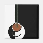 Art Deco, Koffiebeker met stoom Magneet (Voorkant)