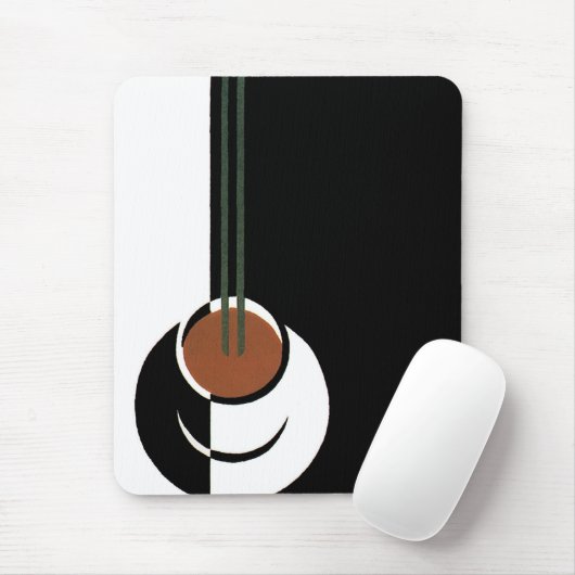 Art Deco, Koffiebeker met stoom Muismat (Met muis)