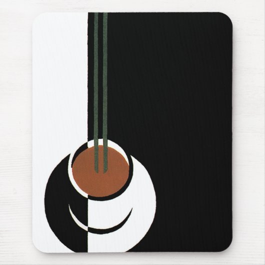 Art Deco, Koffiebeker met stoom Muismat (Voorkant)