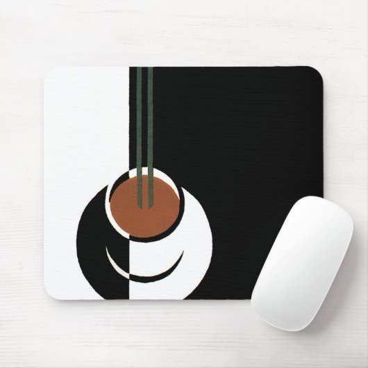 Art Deco, Koffiebeker met stoom Muismat (Met muis)