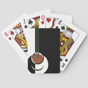 Art Deco, Koffiebeker met stoom Pokerkaarten