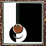 Art Deco, Koffiebeker met stoom Poster<br><div class="desc">Vintage illustratie deco-drinken en afbeelding voor dranken met een kopje hoogovenkoffie met room en suiker.</div>