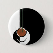 Art Deco, Koffiebeker met stoom Ronde Button 5,7 Cm (Voorkant)