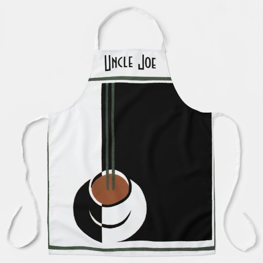  Art Deco, Koffiebeker met stoom Schort (Voorkant)