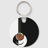 Art Deco, Koffiebeker met stoom Sleutelhanger (Voorkant)