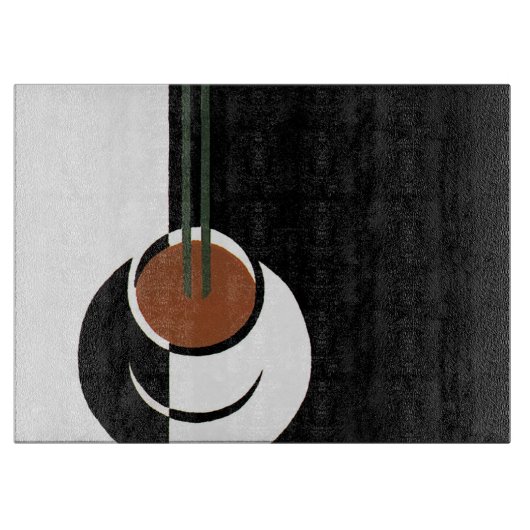 Art Deco, Koffiebeker met stoom Snijplank (Voorkant)