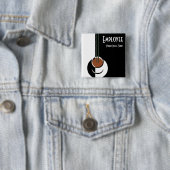 Art Deco, Koffiebeker met stoom Vierkante Button 5,1 Cm (In situ)